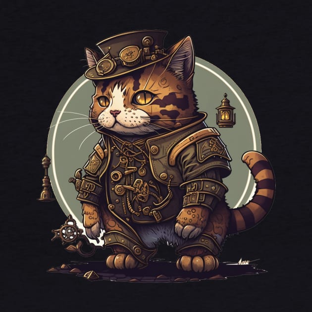 steampunk cat by rocknerd